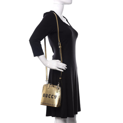 Gucci X SEGA Calfskin GUCCY Stars Mini Dome Shoulder Bag Gold 2 of 11