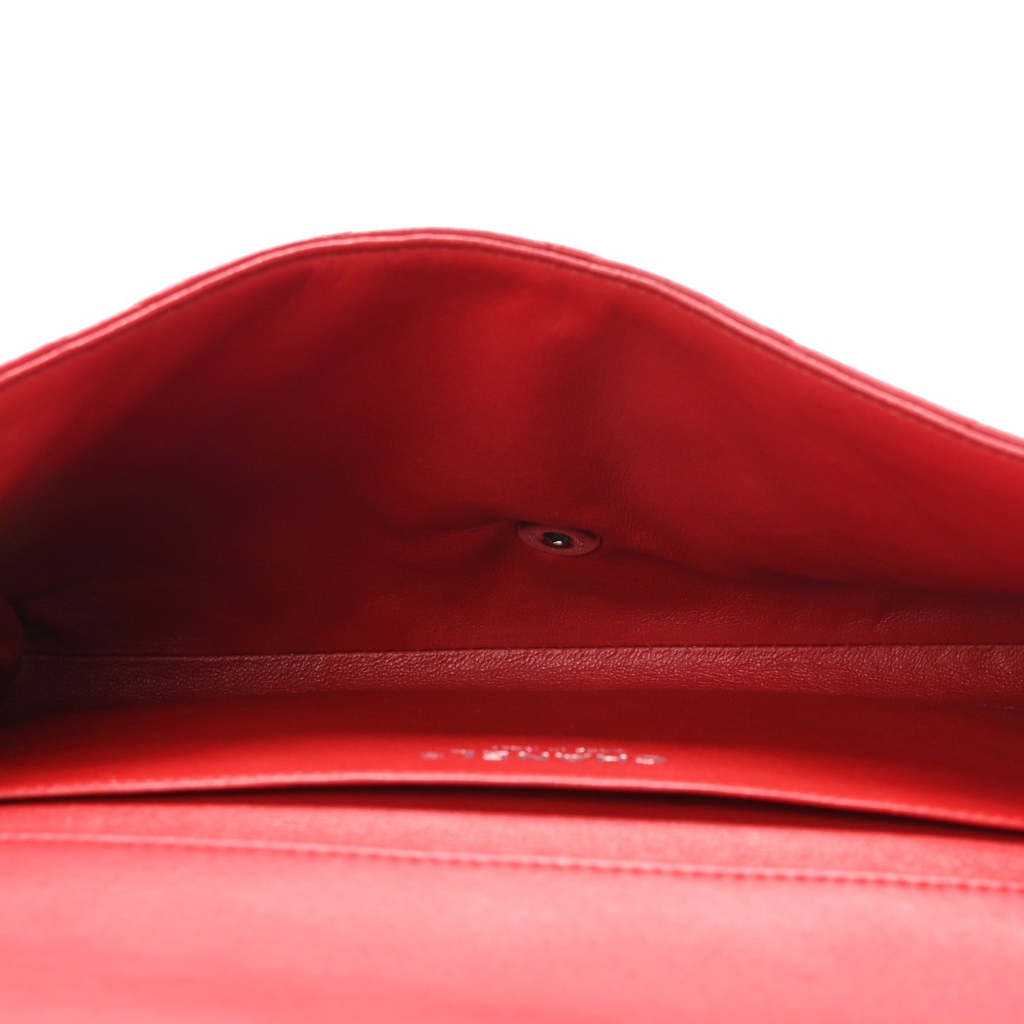 Lambskin Quilted Clutch With Chain Flap Red