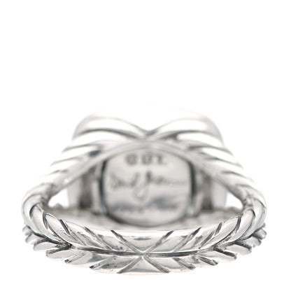 David Yurman Sterling Silver Diamond Prasiolite 11mm Albion Ring 57 8 4 of 5