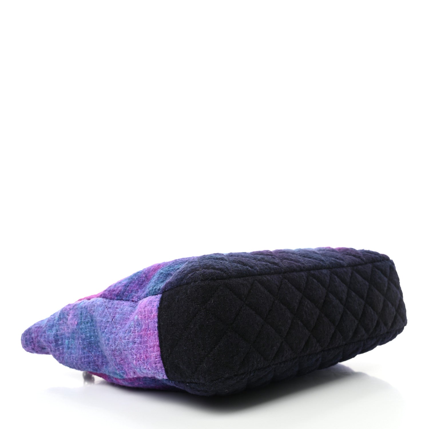 Chanel Wool Tweed CC Tote Purple Black Blue 3 of 4