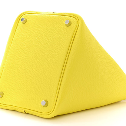 Hermes Taurillon Clemence Picotin Lock 18 PM Limoncello 10 of 11