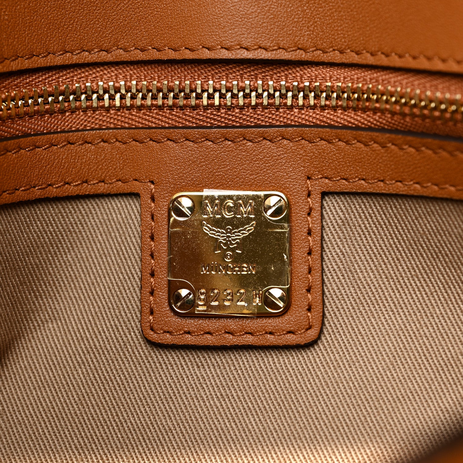 MCM Visetos Tracy Crossbody Cognac 6 of 8