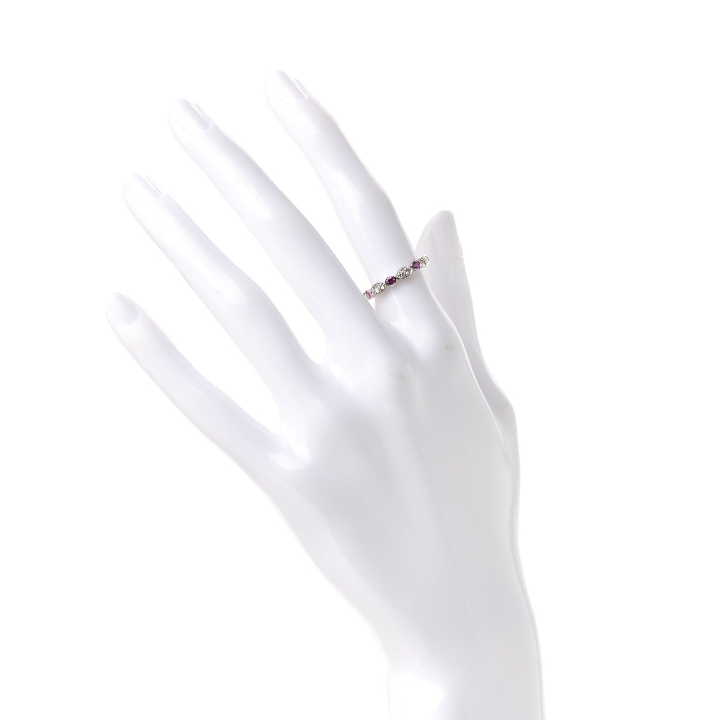 Platinum Diamond Pink Sapphire Jazz Swing Ring 48 4.5