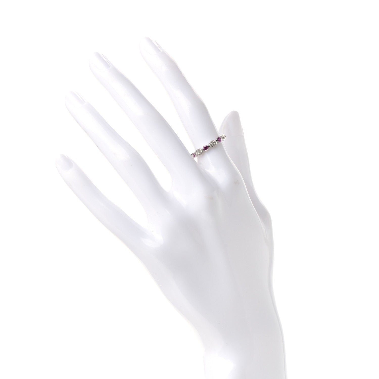 Tiffany Platinum Diamond Pink Sapphire Jazz Swing Ring 48 4.5 2 of 5