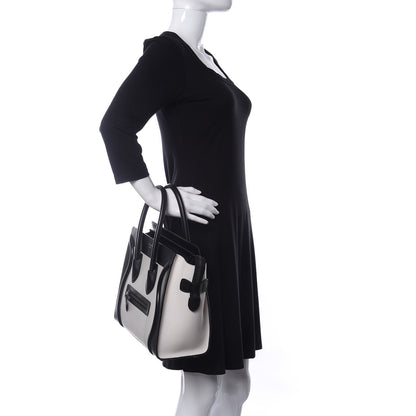 Celine Sleek Calfskin Micro Bi-Color Luggage Black White 2 of 12