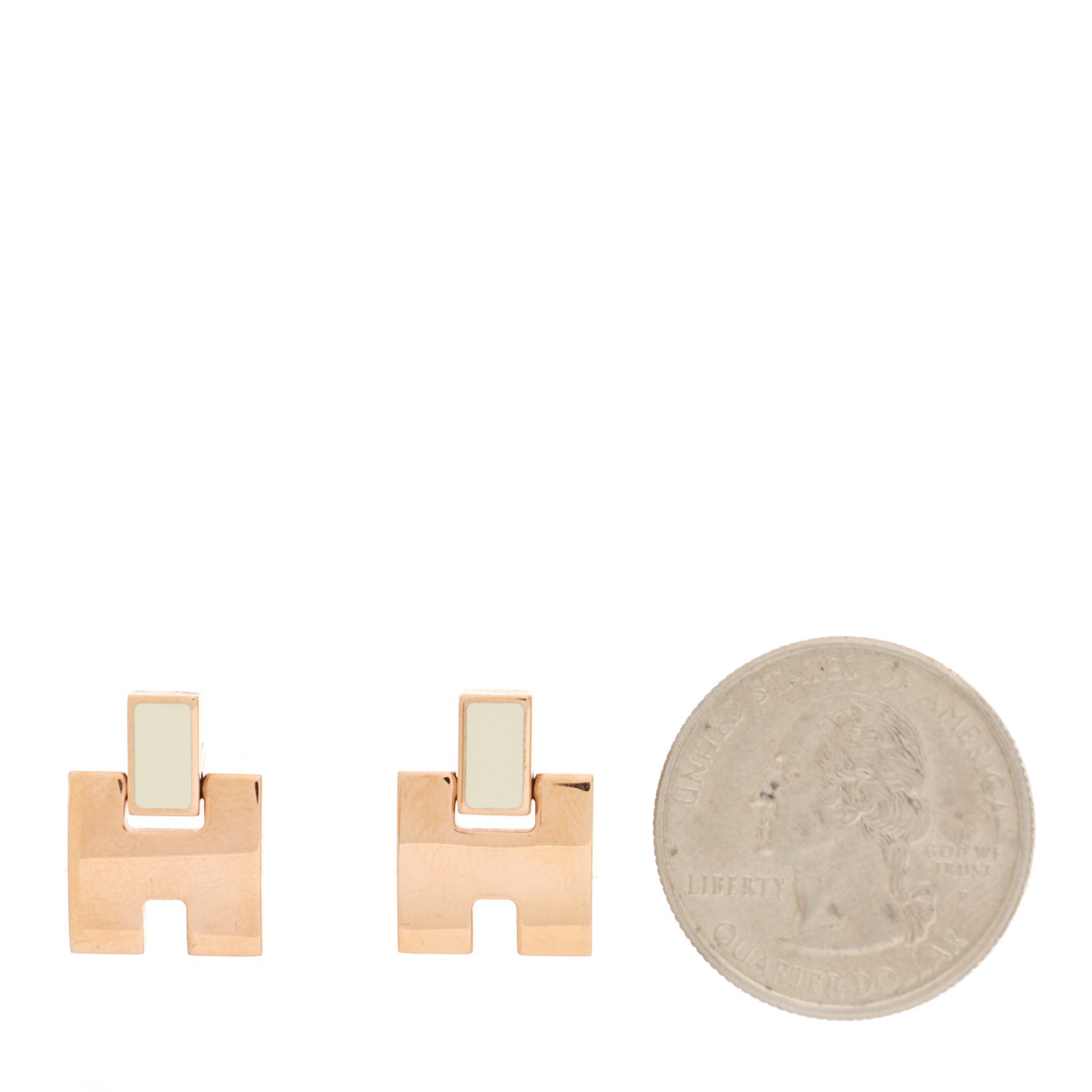 Rose Gold Lacquer Eileen Earrings White