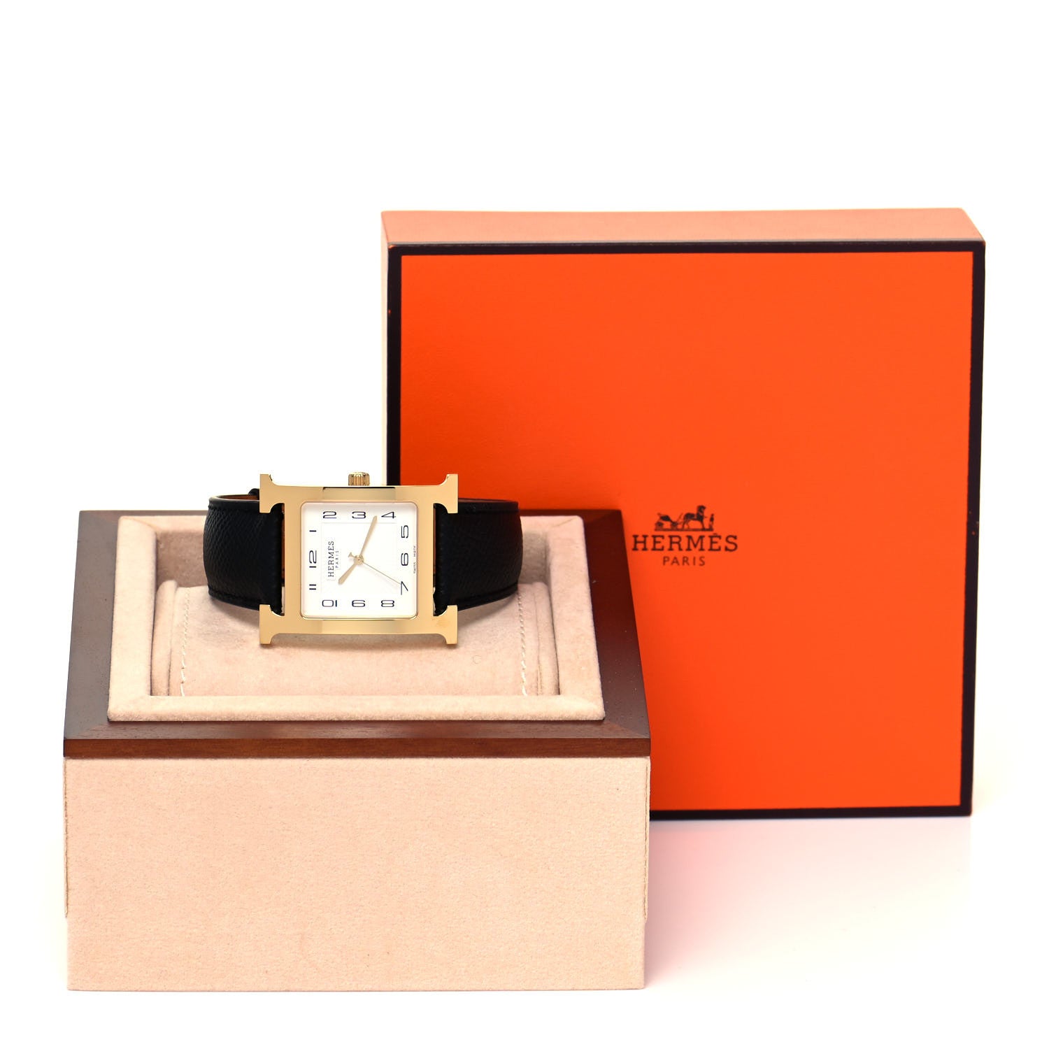 Hermes Stainless Steel Epsom 30.5mm Heure H Hour Quartz Watch Noir 5 of 5