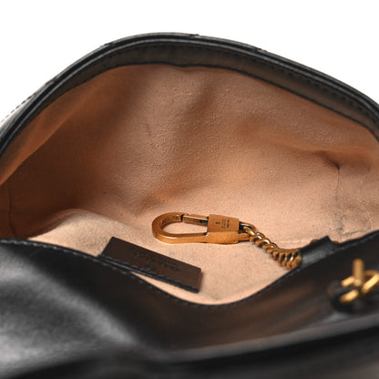 Gucci Calfskin Matelasse Super Mini GG Marmont Shoulder Bag Black 5 of 11