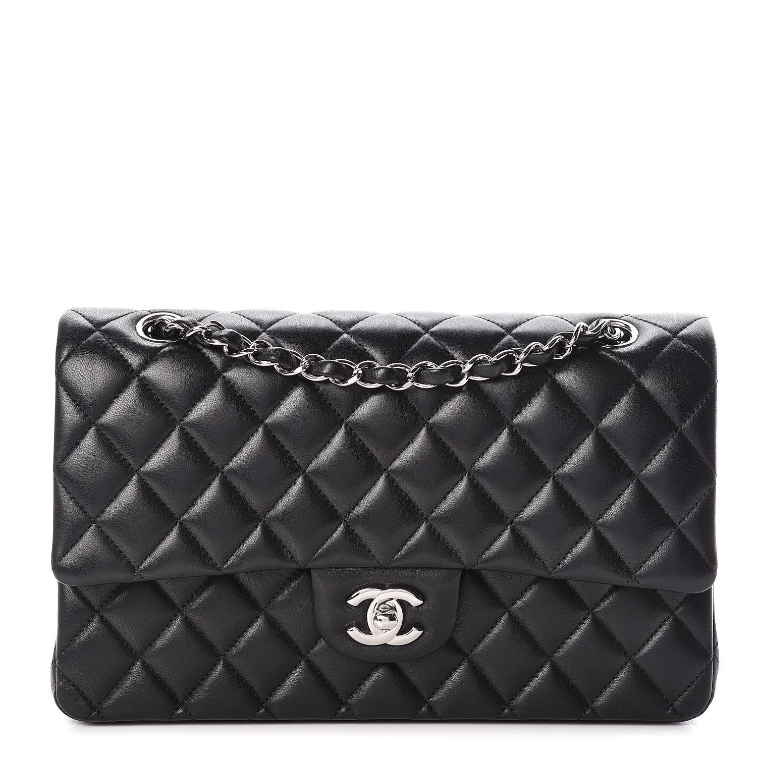 Chanel Lambskin Quilted Medium Double Flap Black 1 of 13