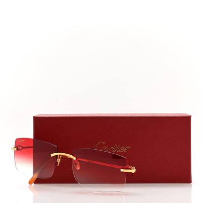 Cartier Metal Square Sunglasses CT00500 Gold Red 8 of 8