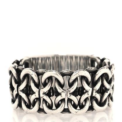 Saint Laurent Logo Engraved Chain Ring 61 9.5 Silver 3 of 5