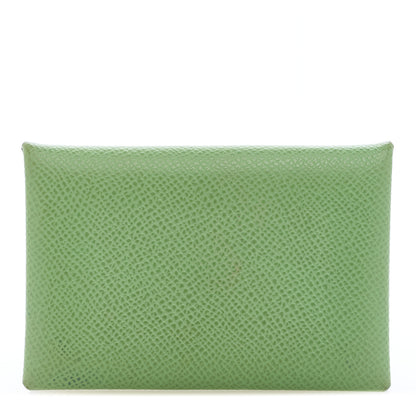 Hermes Epsom Calvi Card Case Vert Criquet 1 of 6