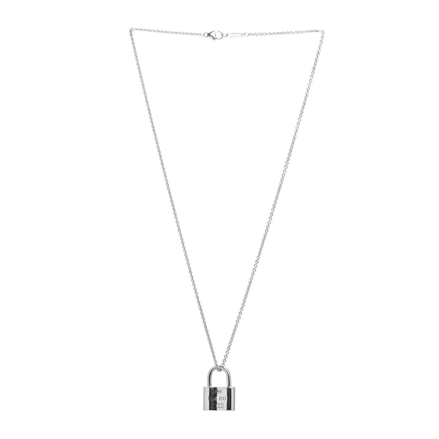Sterling Silver 1837 Lock Charm Pendant Necklace