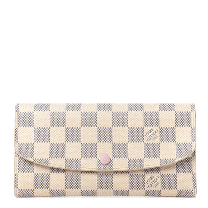 Louis Vuitton Damier Azur Emilie Wallet Rose Ballerine 1 of 8