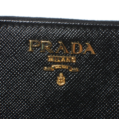 Prada Saffiano Metal Zip Around Wallet Nero Black 5 of 8