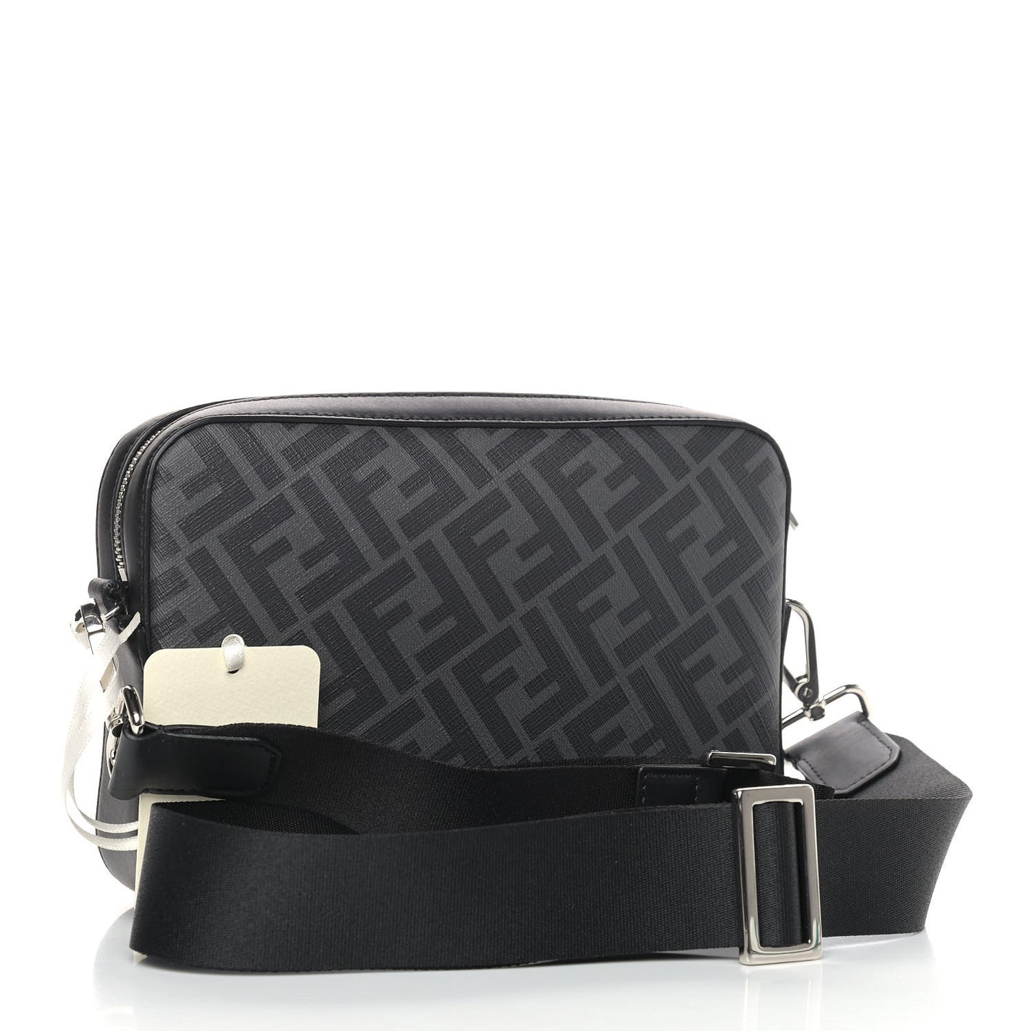 Glazed Fabric Vitello Liberty FF 1974 Diagonal Medium Camera Case Black Sunflower