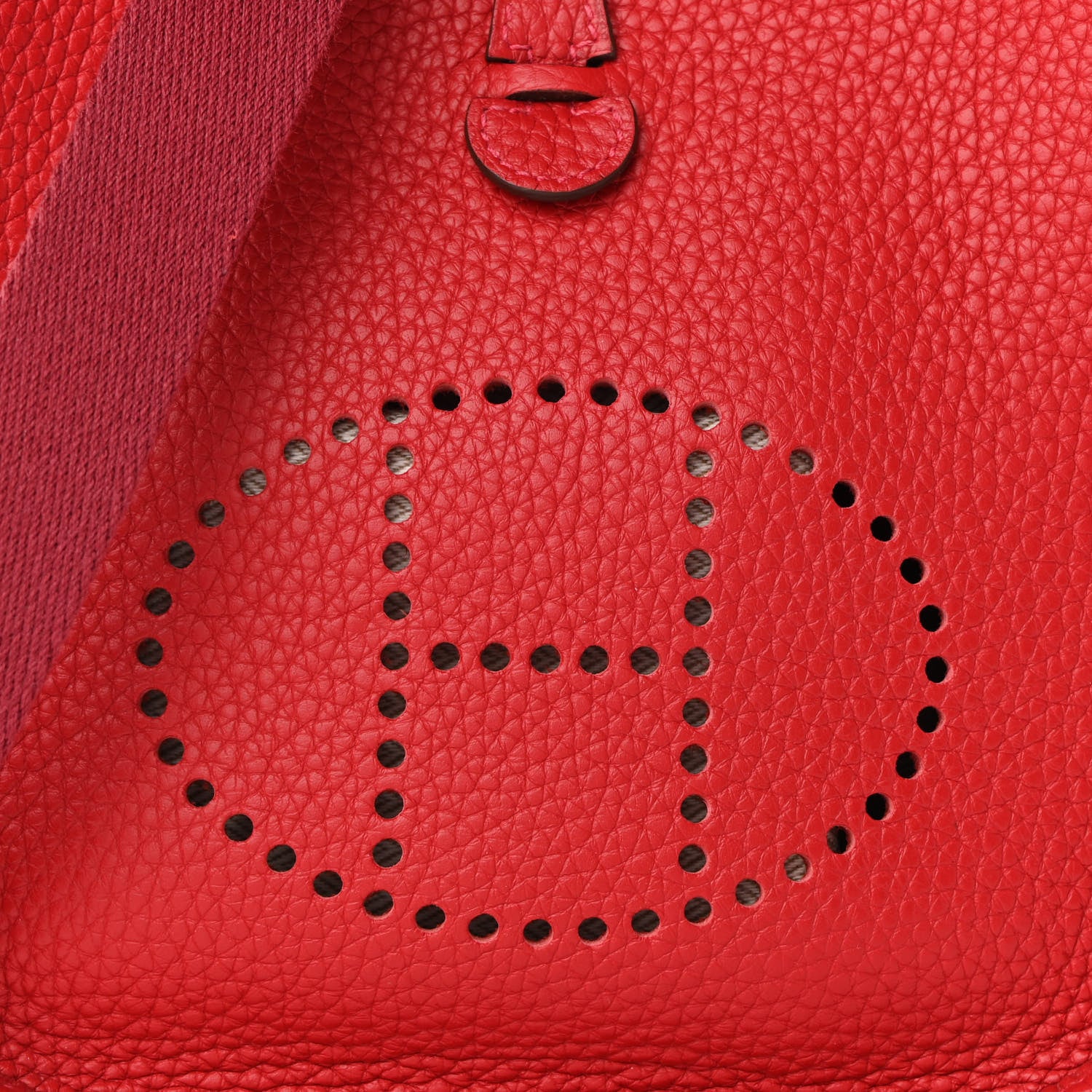 Hermes Taurillon Clemence Evelyne TPM Rouge Casaque 7 of 8