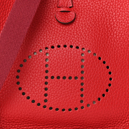 Hermes Taurillon Clemence Evelyne TPM Rouge Casaque 7 of 8