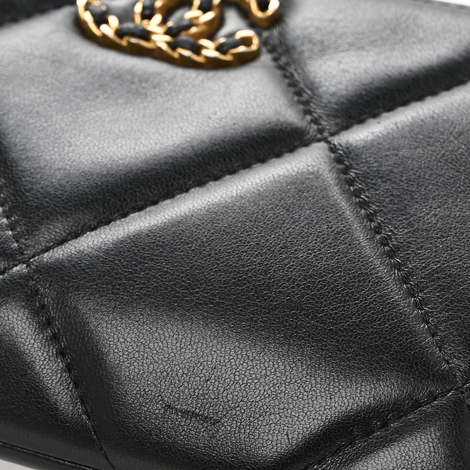 Chanel Lambskin Quilted Small Chanel 19 Pouch Black 8 of 11