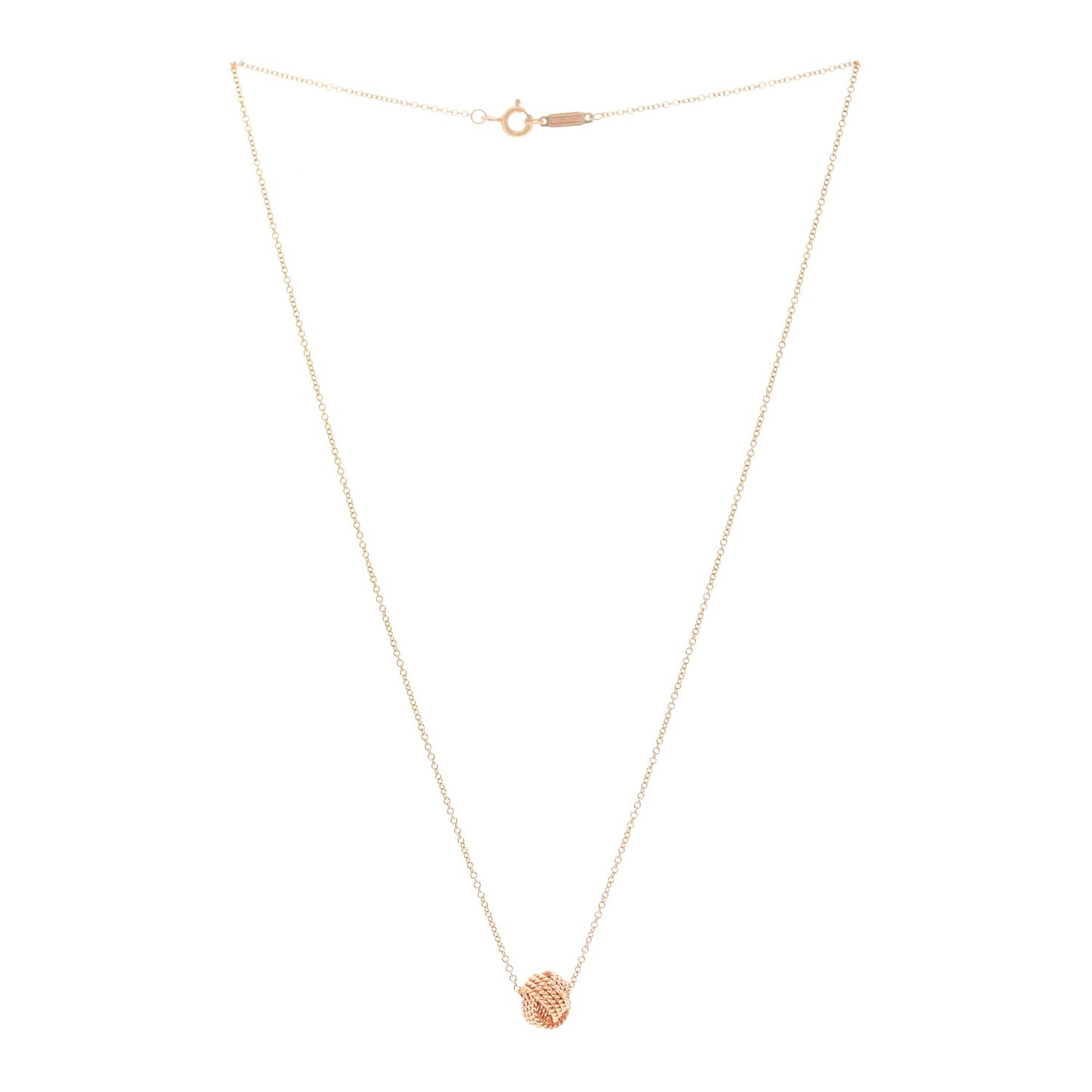 18K Rose Gold Twist Knot Pendant Necklace