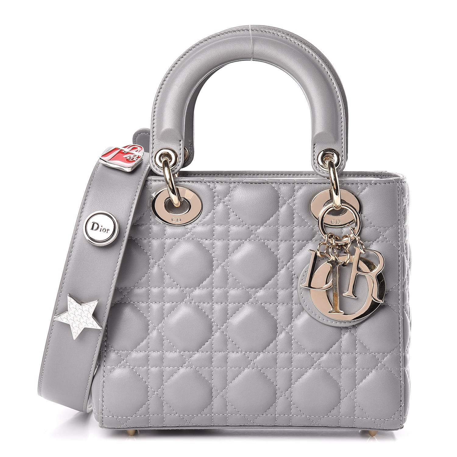 Christian Dior Lambskin Cannage Small My Lady Dior Gris 1 of 12