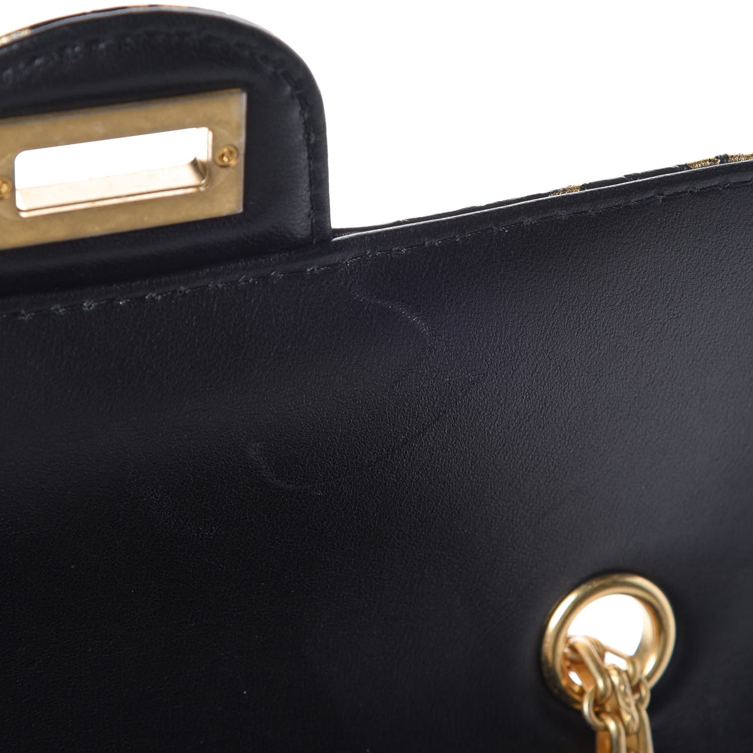 Chanel Calfskin Crocodile Embossed Graffiti 2.55 Mini Cocodile Reissue Flap Black Gold 10 of 11