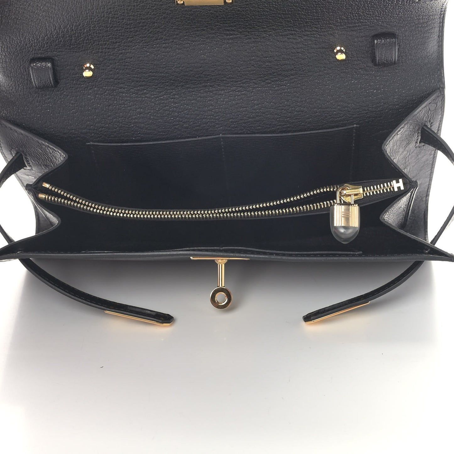 Ostrich Kelly Wallet To Go Black