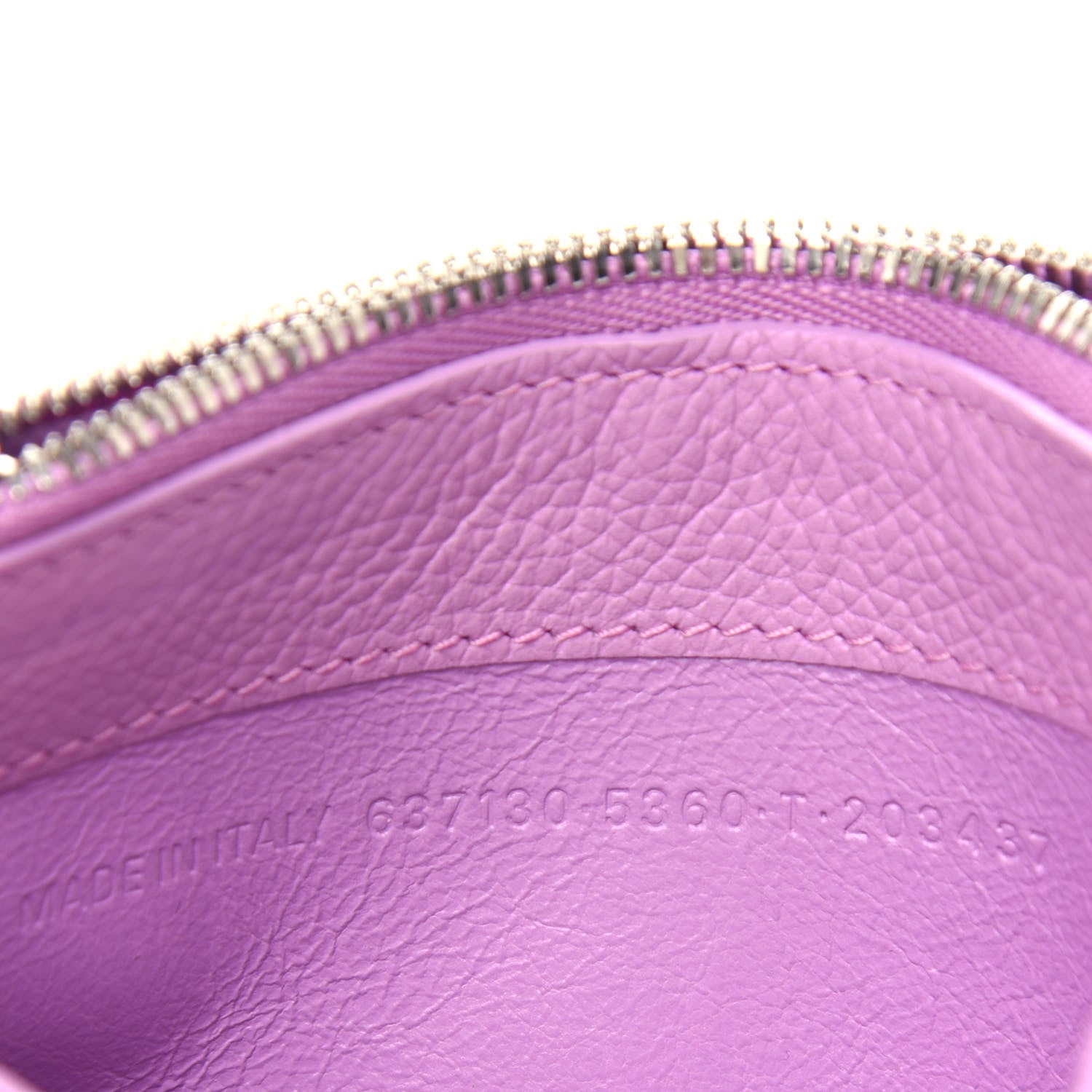 Balenciaga Grained Calfskin Logo Large Cash Long Coin Card Holder Lilac Black 7 of 8