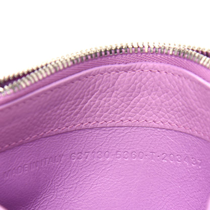 Balenciaga Grained Calfskin Logo Large Cash Long Coin Card Holder Lilac Black 7 of 8