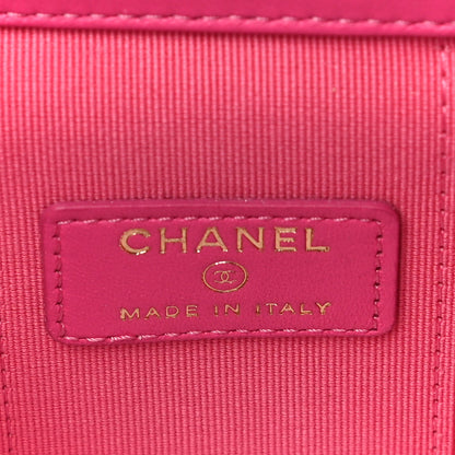 Chanel Lambskin Quilted Mini Vanity Case With Pearl Chain Pink 7 of 11