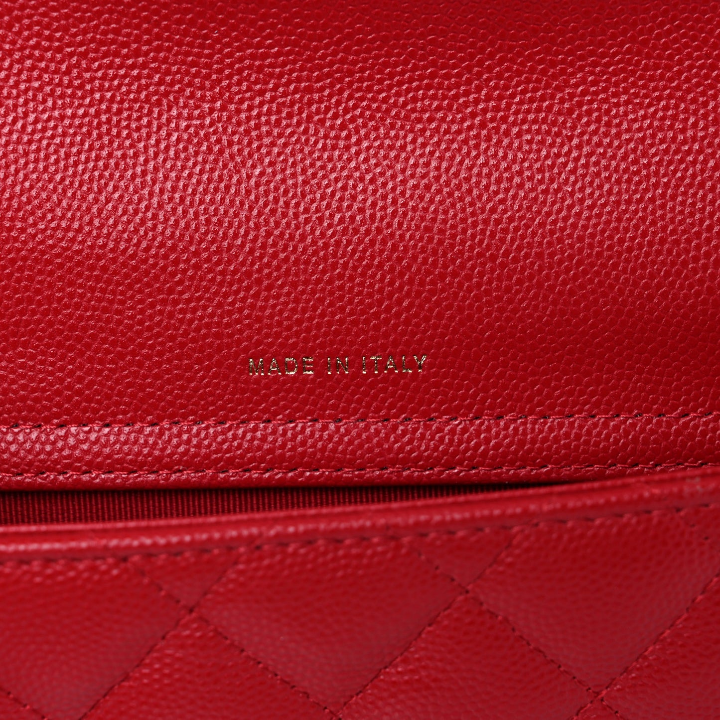 Caviar Quilted Flap Phone Holder With Chain Red