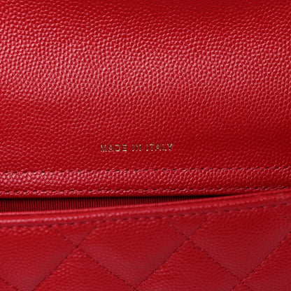 Chanel Caviar Quilted Flap Phone Holder With Chain Red 6 of 11