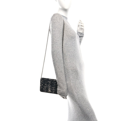 Chanel Sequin CC Wallet On Chain WOC Black 2 of 11
