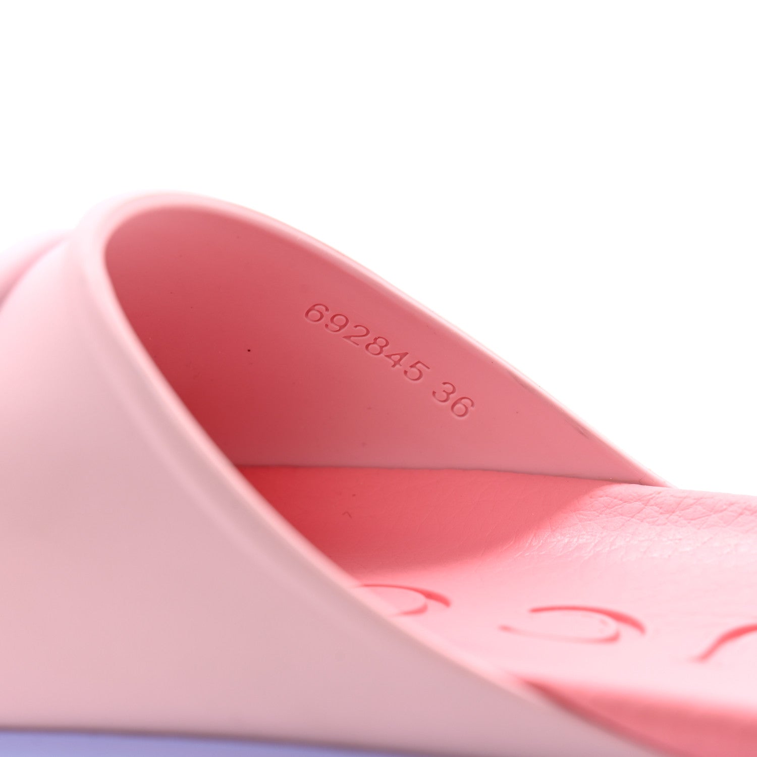 Gucci Soft Rubber Womens Interlocking G Platform 42mm Slide Sandals 36 Sugar Pink 8 of 12