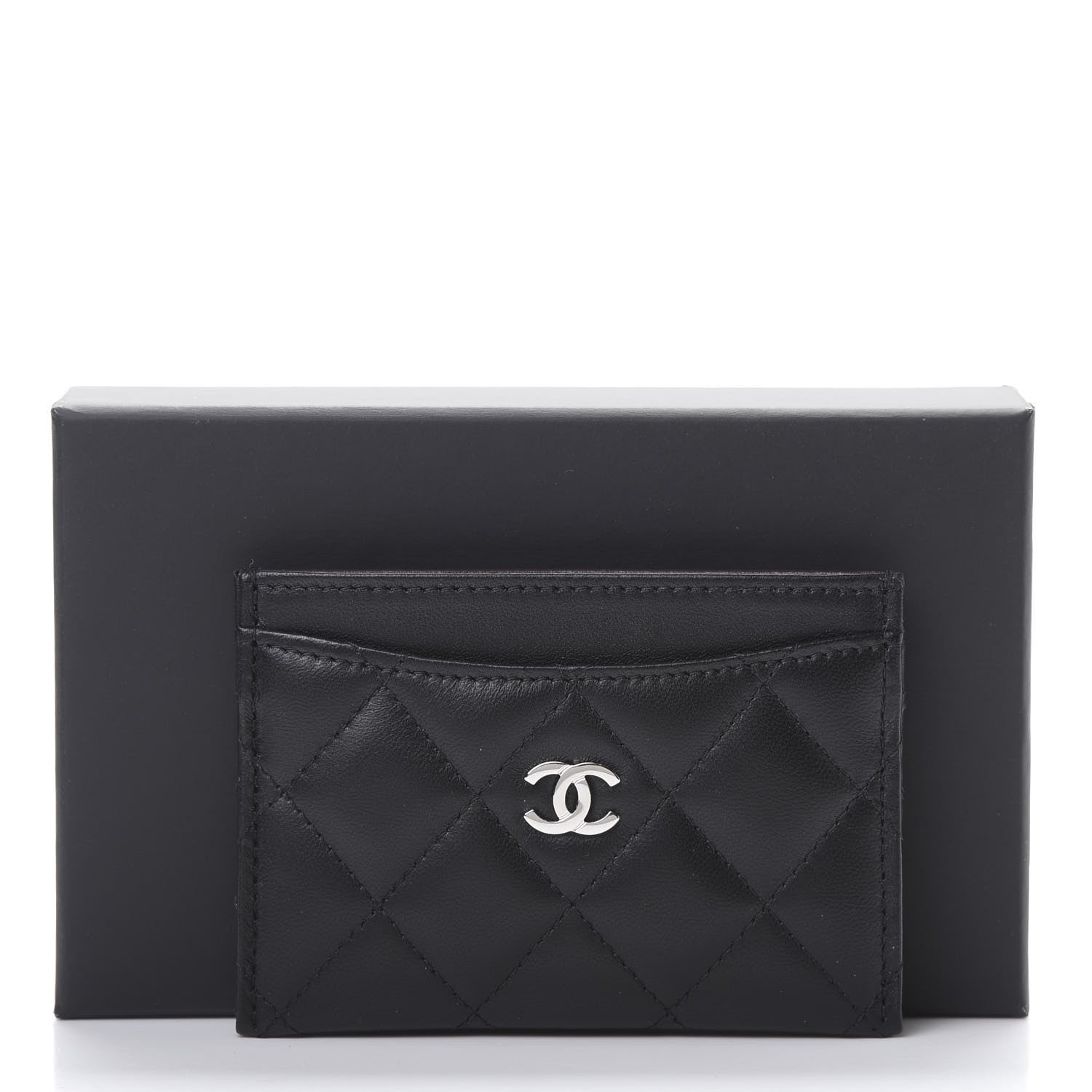 Chanel Lambskin Quilted Card Holder Black 9 of 9