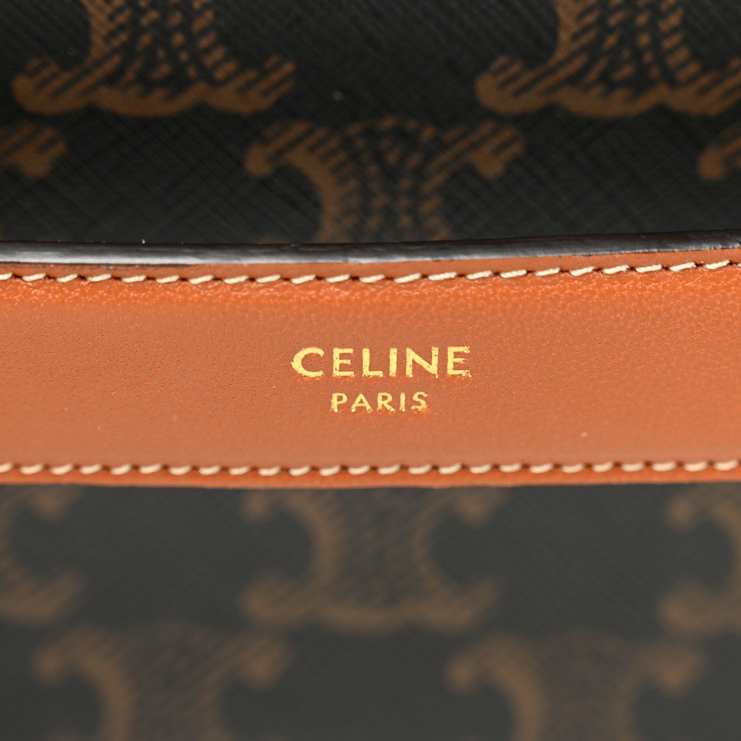 Celine Triomphe Canvas Calfskin Flap Clutch 6 of 8