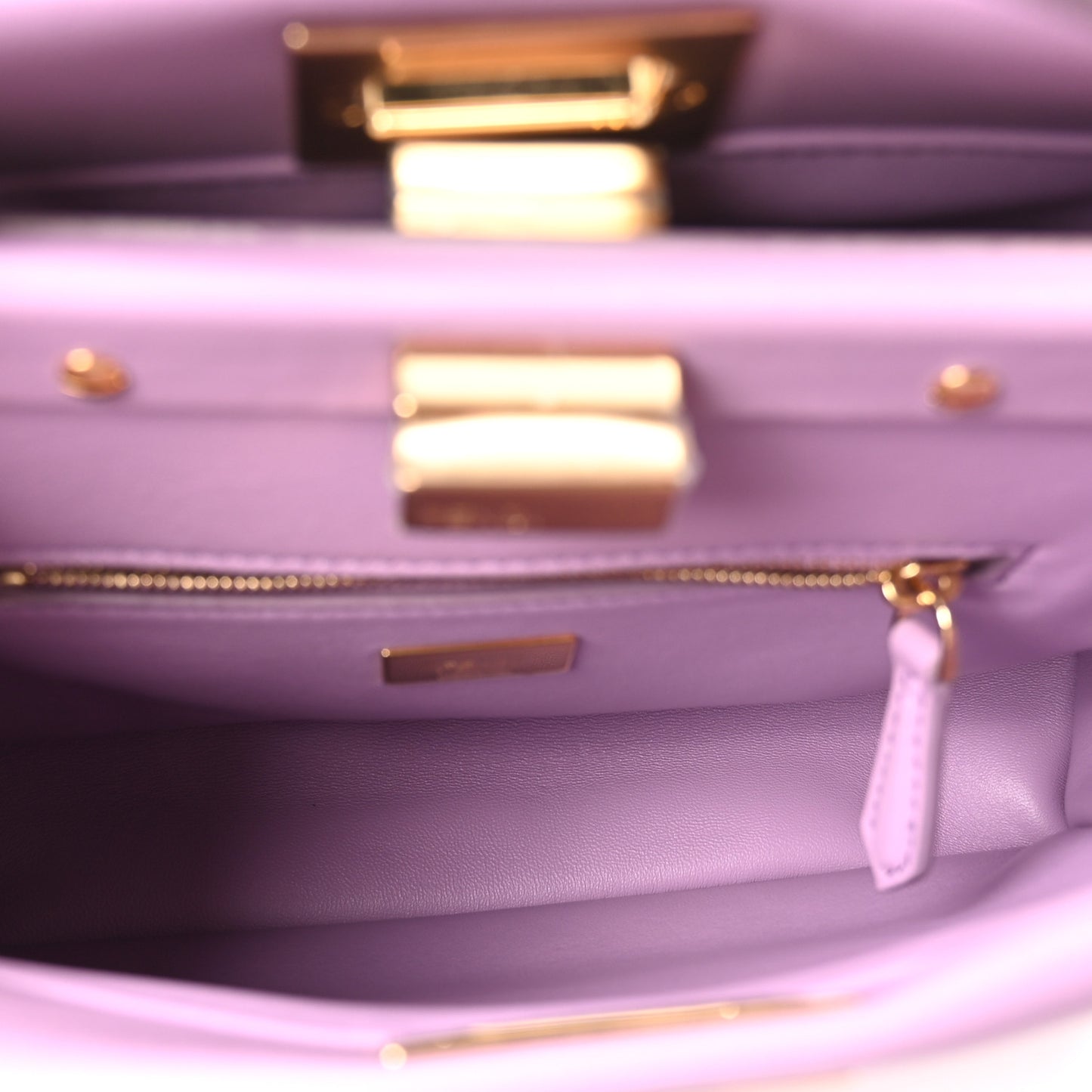 Nappa Stacked Bar Mini Peekaboo Iconic Satchel Violetta