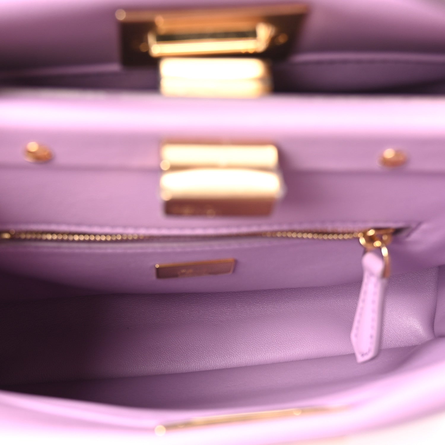 Fendi Nappa Stacked Bar Mini Peekaboo Iconic Satchel Violetta 5 of 10