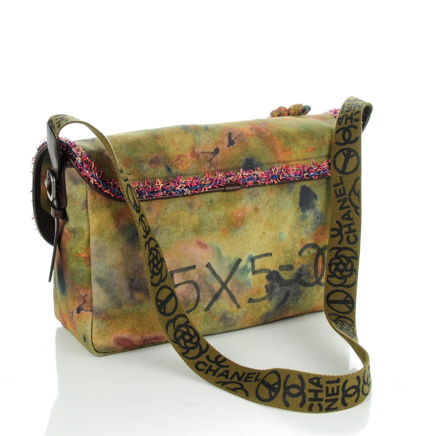 Chanel Washed Toile Large Graffiti On The Pavements Messenger Khaki Multicolor 2 of 7