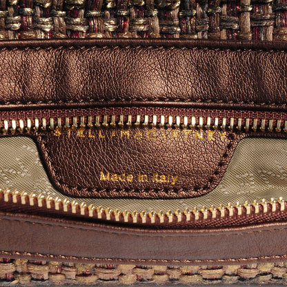 Stella McCartney Woven Boucle Fold Over Falabella Clutch Gold 6 of 6