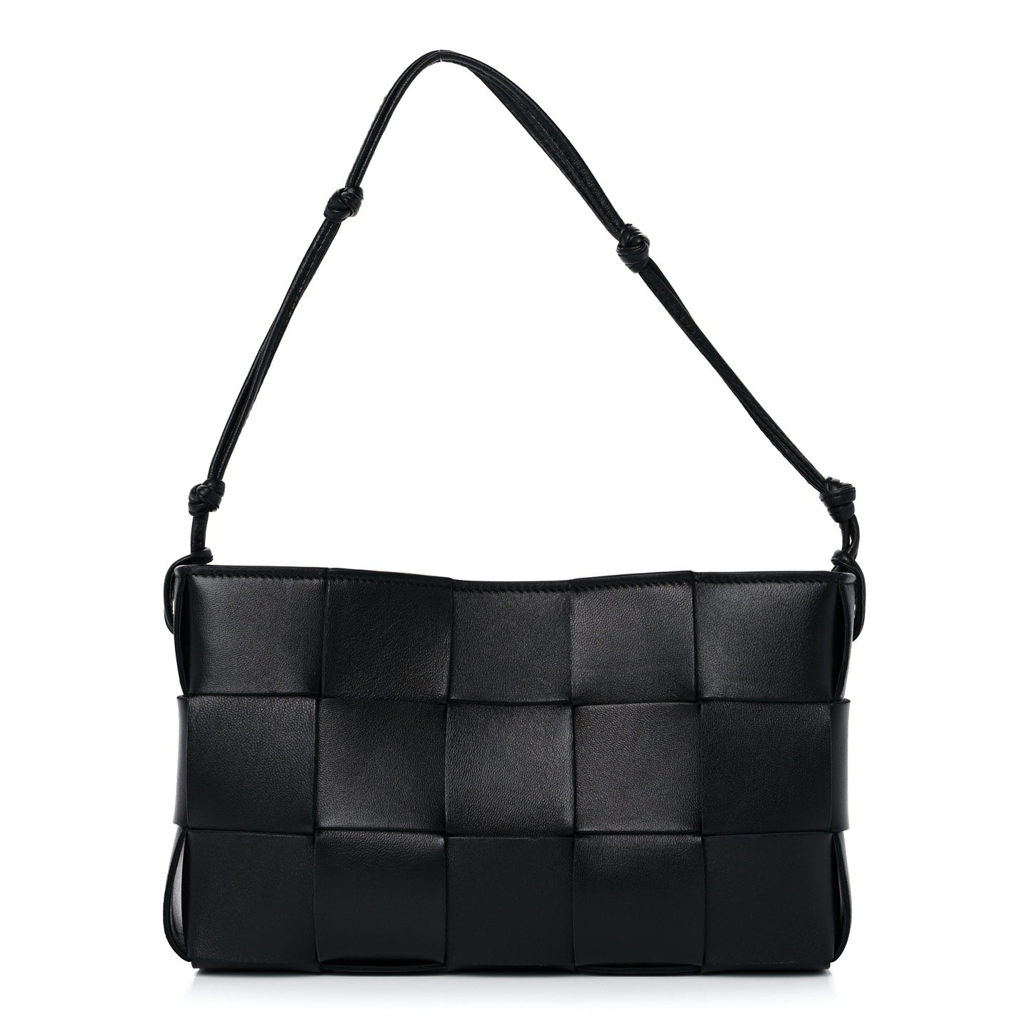 Calfskin Maxi Intrecciato Cassette Pouch On Strap Black