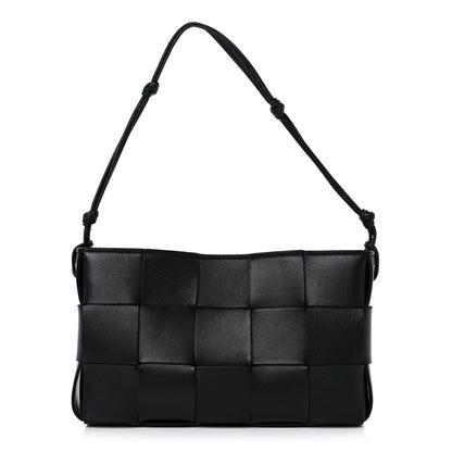 Bottega Veneta Calfskin Maxi Intrecciato Cassette Pouch On Strap Black 1 of 8