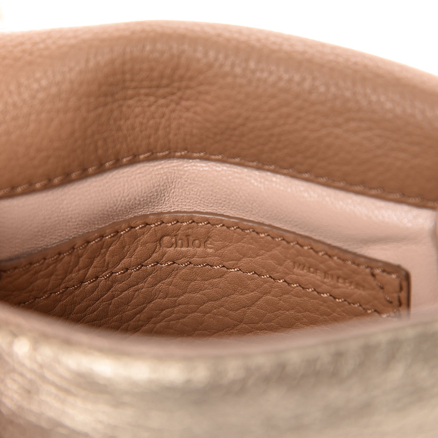 Metallic Calfskin Mini Marcie Round Crossbody Bag Gold