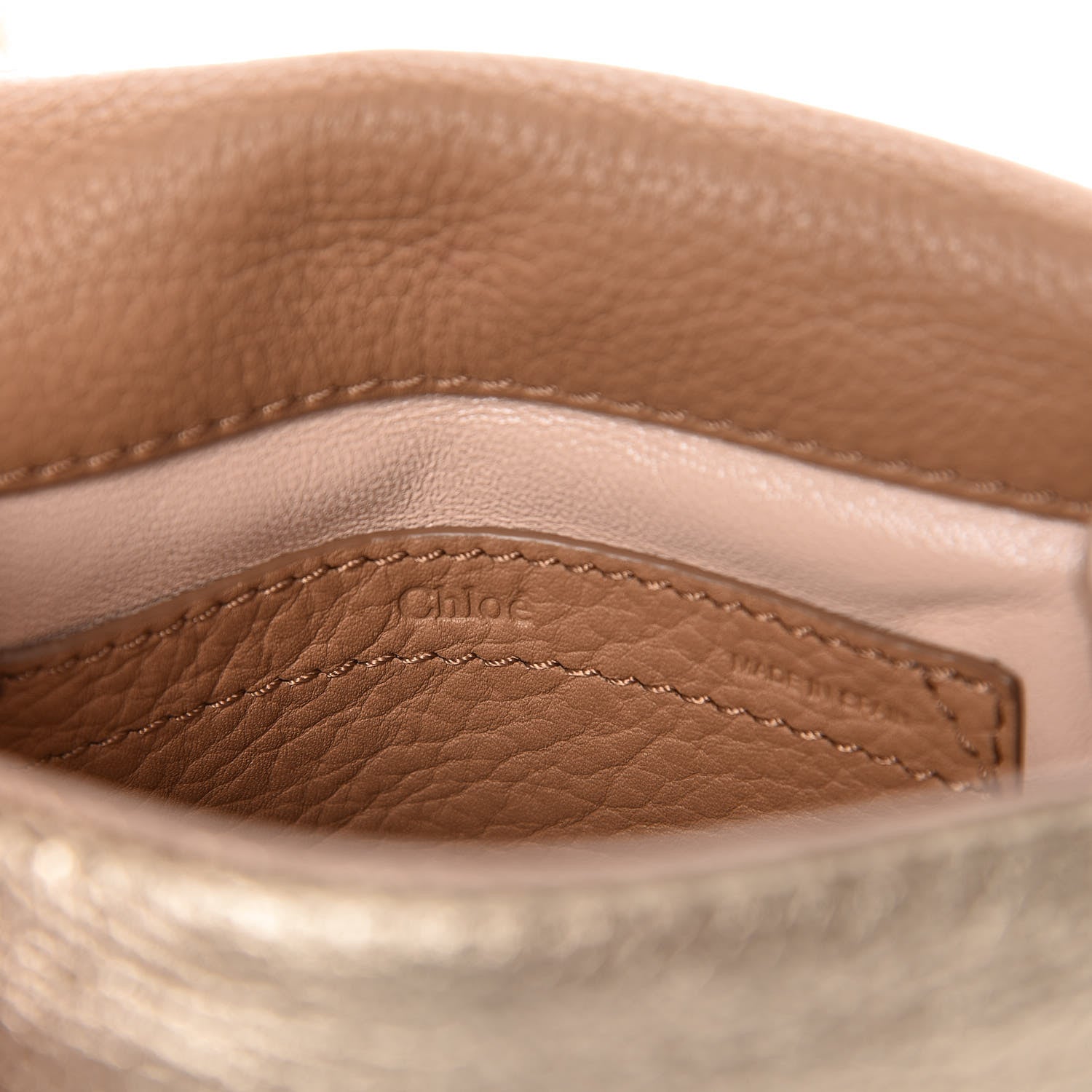 Chloe Metallic Calfskin Mini Marcie Round Crossbody Bag Gold 6 of 13