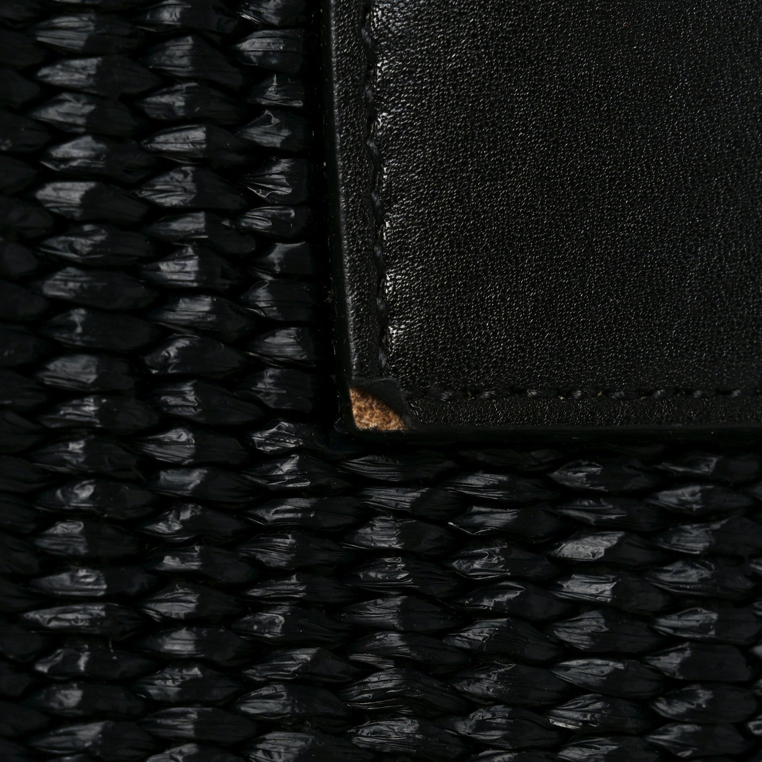 Saint Laurent Raffia Linen Calfskin Rive Gauche Tote Black 12 of 12