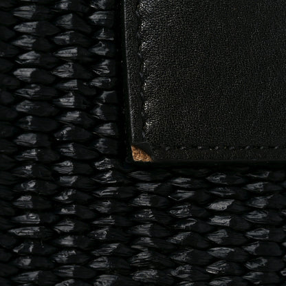 Saint Laurent Raffia Linen Calfskin Rive Gauche Tote Black 12 of 12