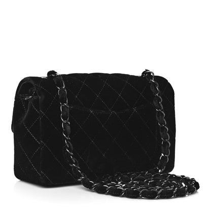 Chanel Velvet Quilted Mini Rectangular Flap So Black 2 of 15