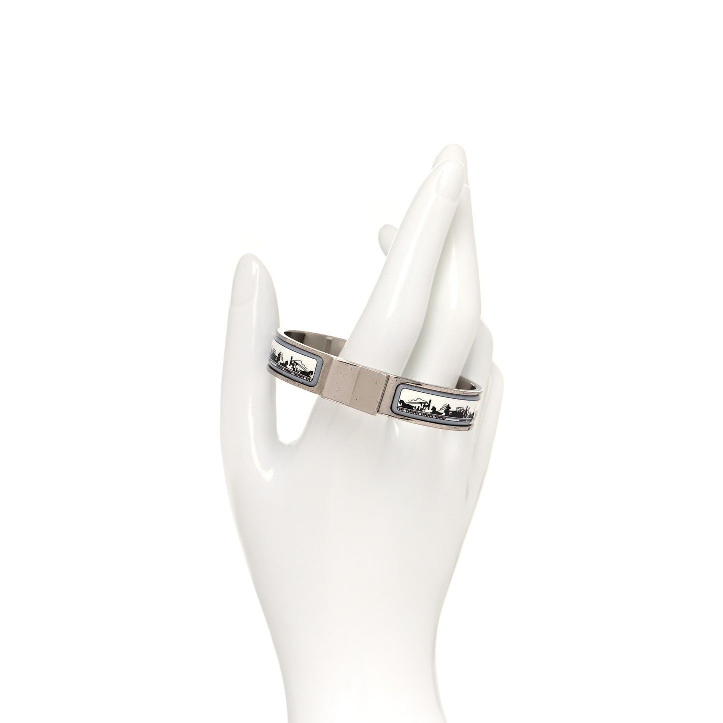 Enamel Printed Narrow Les Ponts De Paris Loquet Bracelet