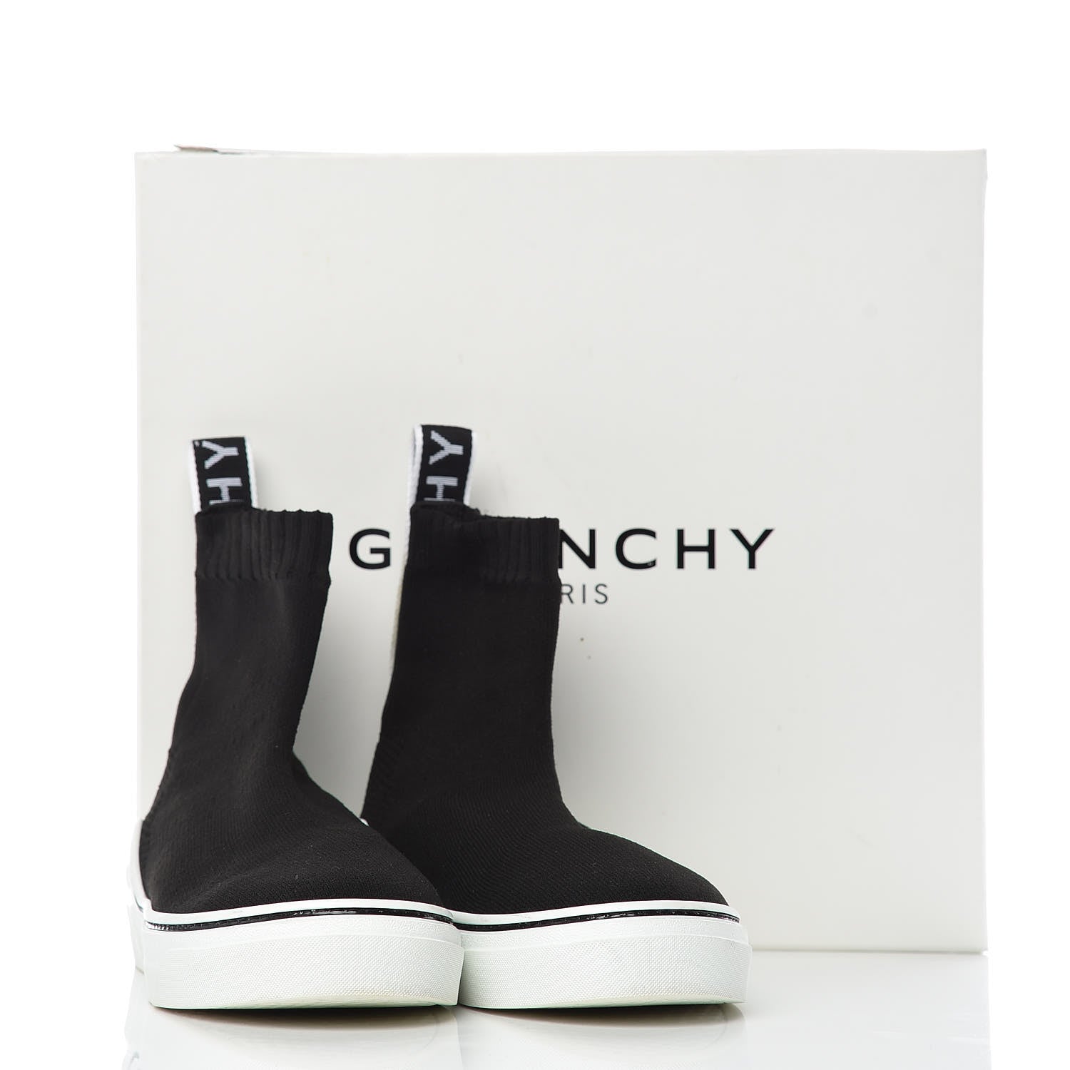 Givenchy Technical Canvas Knit Womens George V Sock Sneakers 37.5 Black 10 of 10