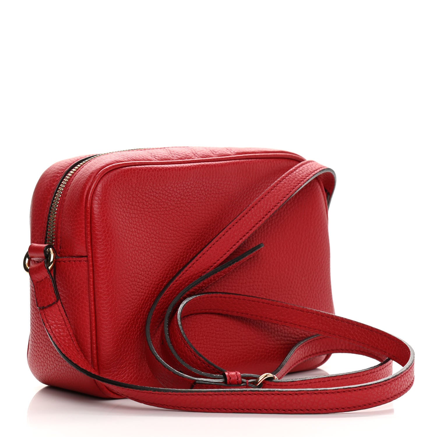 Gucci Pebbled Calfskin Small Soho Disco Bag Tabasco Red 3 of 13